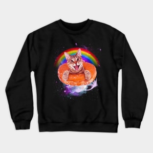 Space Cat Donut Crewneck Sweatshirt